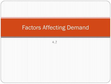 Factors Affecting Demand