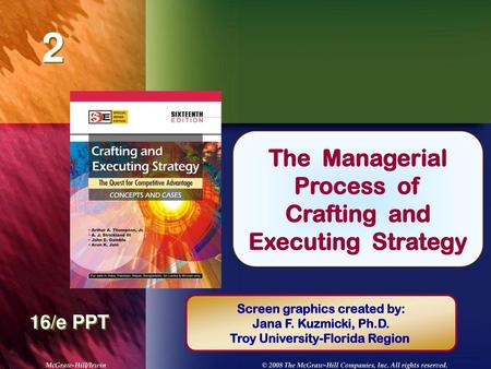 The Managerial Process of Crafting and Executing Strategy