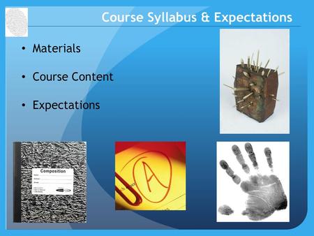 Course Syllabus & Expectations