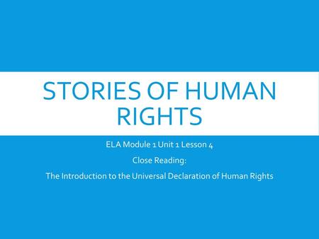 Stories of Human Rights