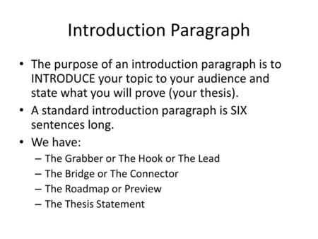 Introduction Paragraph