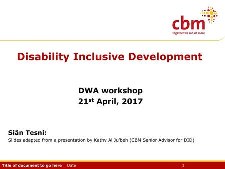 Disability Inclusive Development