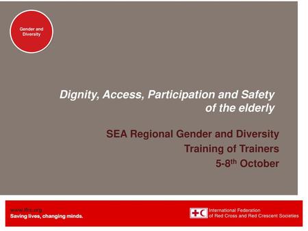 Dignity, Access, Participation and Safety of the elderly