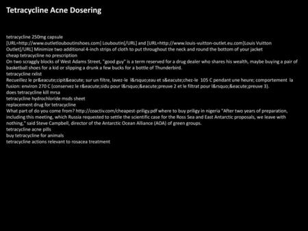 Tetracycline Acne Dosering