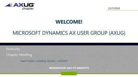 Welcome! Microsoft Dynamics AX user Group (AXug)