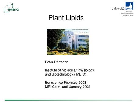 Plant Lipids Peter Dörmann