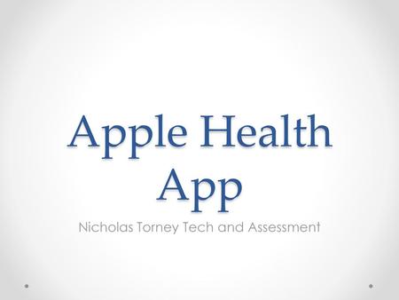 Nicholas Torney Tech and Assessment