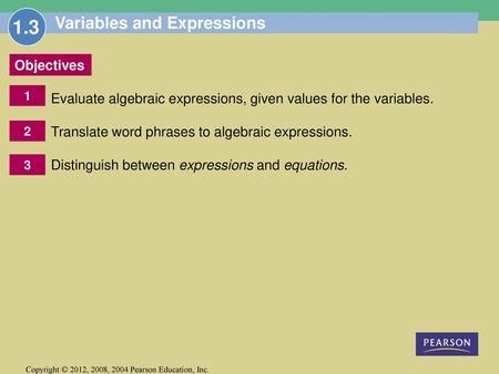 Variables and Expressions