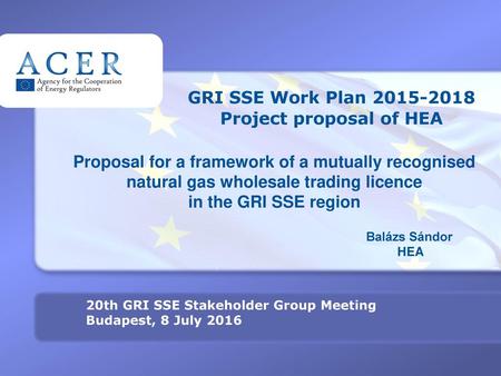 GRI SSE Work Plan Project proposal of HEA