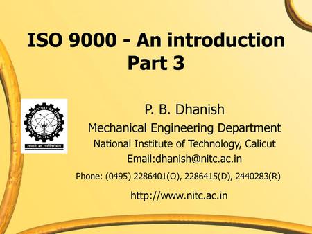 ISO An introduction Part 3