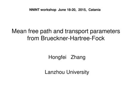 Mean free path and transport parameters from Brueckner-Hartree-Fock