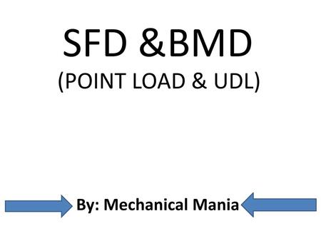 SFD &BMD (POINT LOAD & UDL) By: Mechanical Mania.