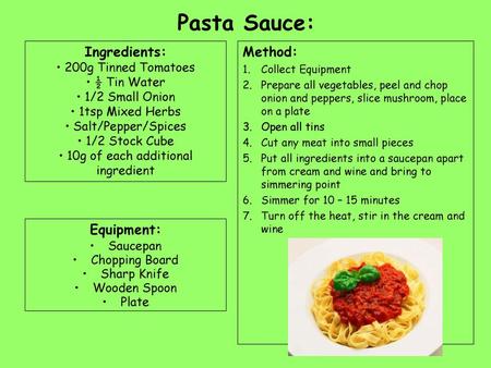 10g of each additional ingredient