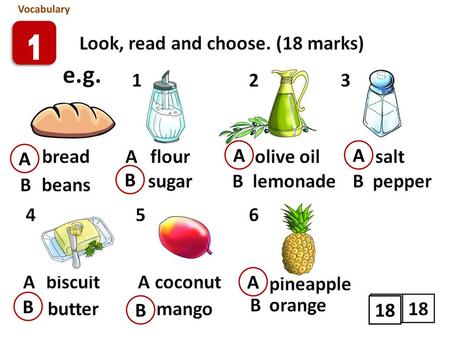 Vocabulary A A A B A B B 18.