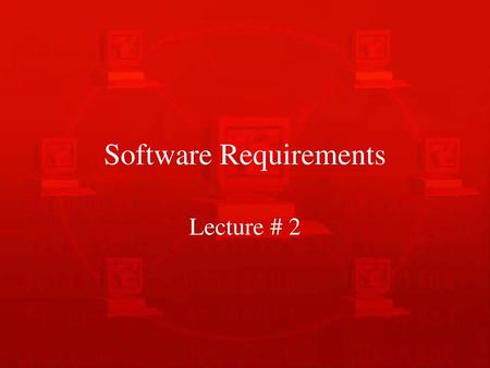 Software Requirements