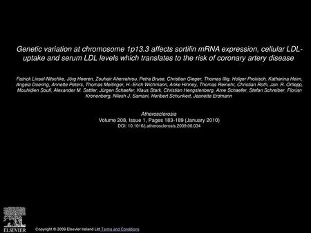 Genetic variation at chromosome 1p13