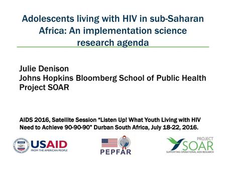 Julie Denison Johns Hopkins Bloomberg School of Public Health