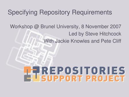 Specifying Repository Requirements