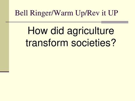 Bell Ringer/Warm Up/Rev it UP