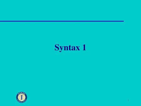 Syntax 1.