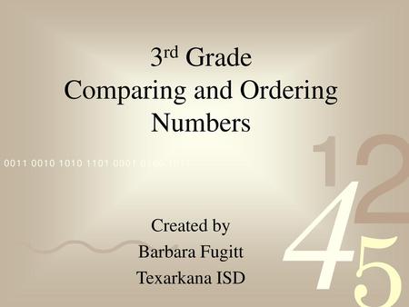 3rd Grade Comparing and Ordering Numbers