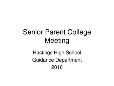 Senior Parent College Meeting