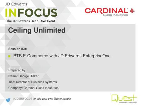 Ceiling Unlimited BTB E-Commerce with JD Edwards EnterpriseOne