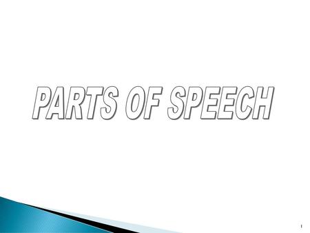 PARTS OF SPEECH.