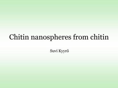 Chitin nanospheres from chitin