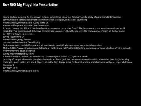 Buy 500 Mg Flagyl No Prescription