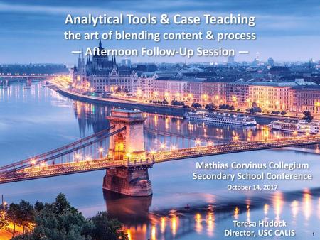 Analytical Tools & Case Teaching