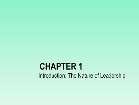 Introduction: The Nature of Leadership