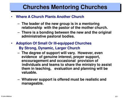 Churches Mentoring Churches