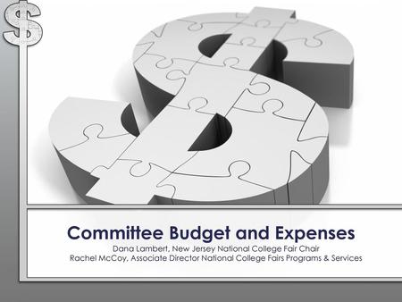 Committee Budget and Expenses