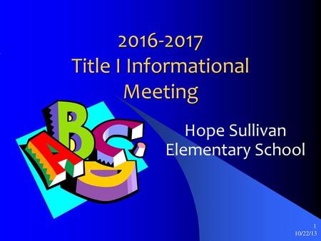 Title I Informational Meeting