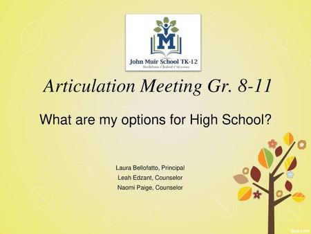 Articulation Meeting Gr. 8-11