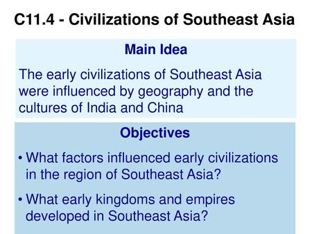 C Civilizations of Southeast Asia