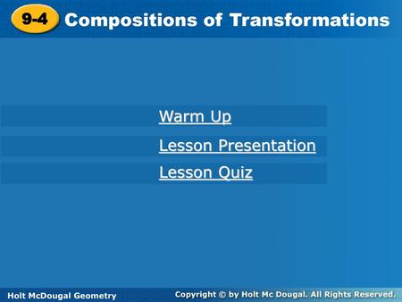 Compositions of Transformations