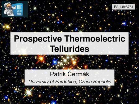 Prospective Thermoelectric Tellurides