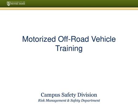 Motorized Off-Road Vehicle Training