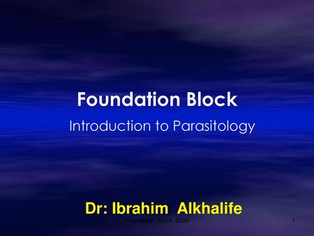 Introduction to Parasitology