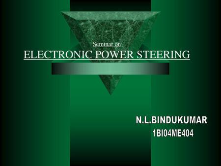 Seminar on ELECTRONIC POWER STEERING