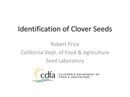 Identification of Clover Seeds