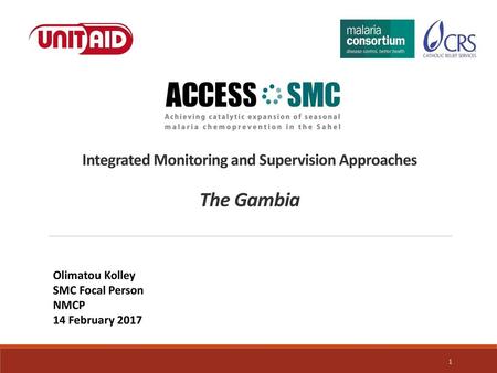 Integrated Monitoring and Supervision Approaches The Gambia