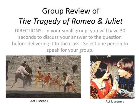 Group Review of The Tragedy of Romeo & Juliet