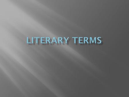 Literary terms.