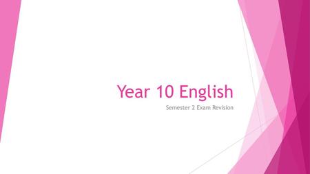 Semester 2 Exam Revision