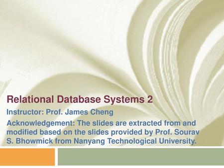 Relational Database Systems 2