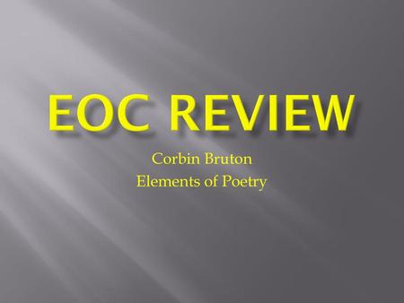 Corbin Bruton Elements of Poetry