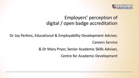 Employers’ perception of digital / open badge accreditation